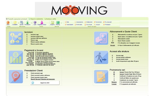 Mooving - software gestione centri sportivi e controllo accessi